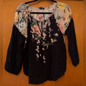 Love Sam Black Floral Women's Blouse